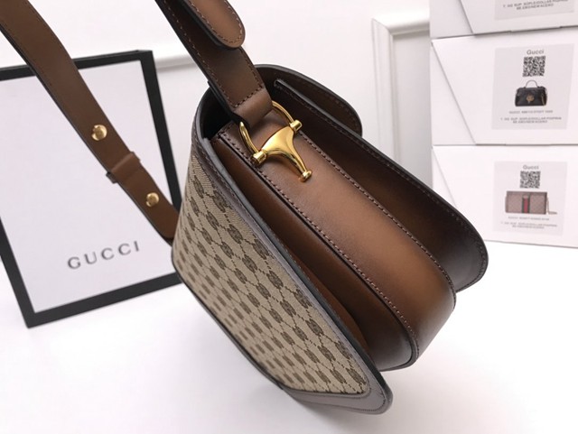 Gucci經典款女包 602204 古馳1955 Horsebit Bag 經典馬銜扣 Gucci爆款女士單肩斜挎包  gqy3915